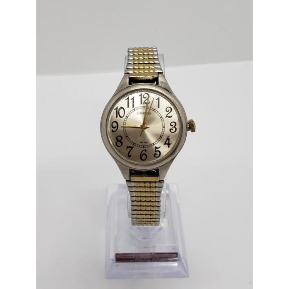 Carriage by Timex men' watch. Gold face with black accents. Water resistant - Picture 2 of 8